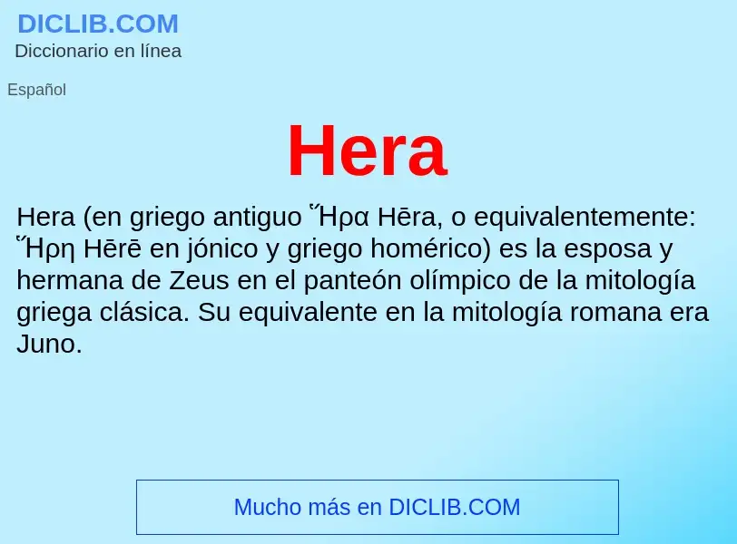 ¿Qué es Hera? - significado y definición