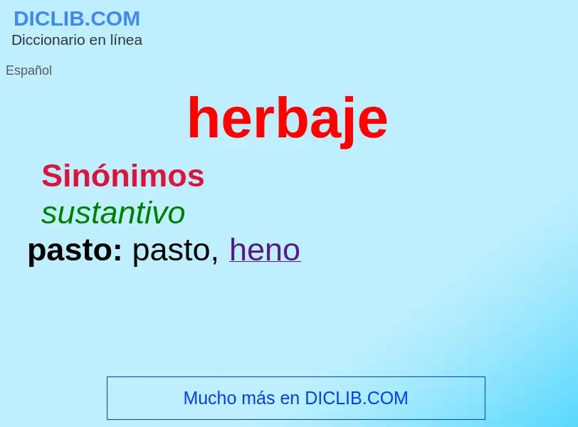 What is herbaje - definition