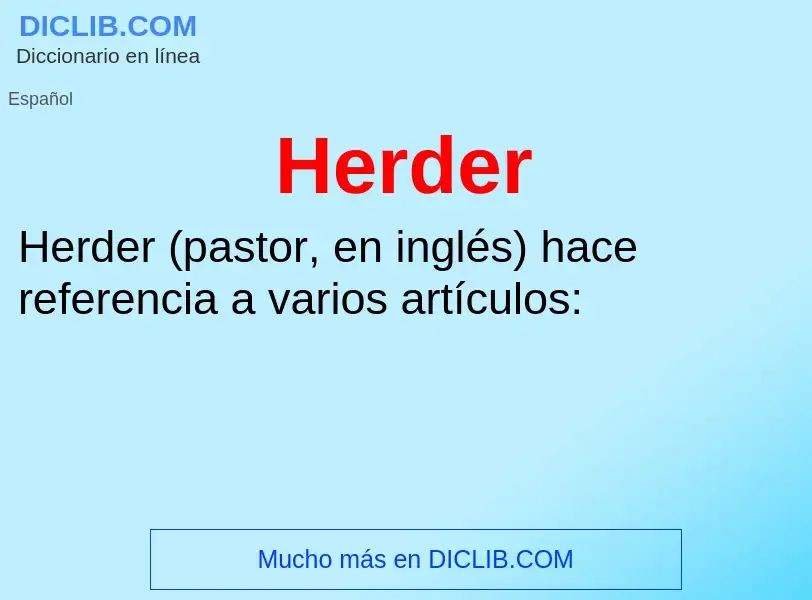 ¿Qué es Herder? - significado y definición