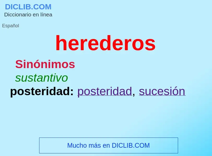 ¿Qué es herederos? - significado y definición