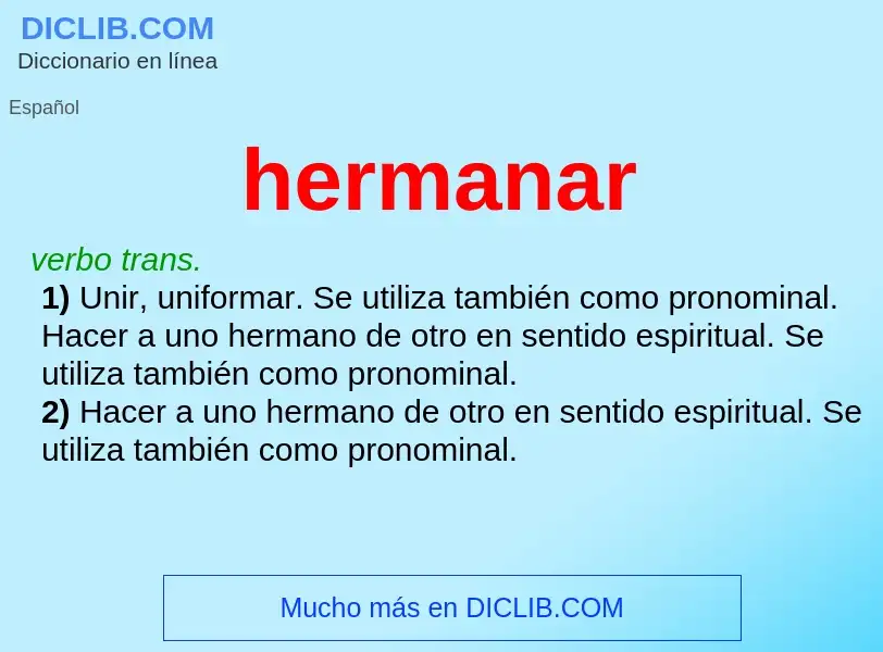 What is hermanar - meaning and definition