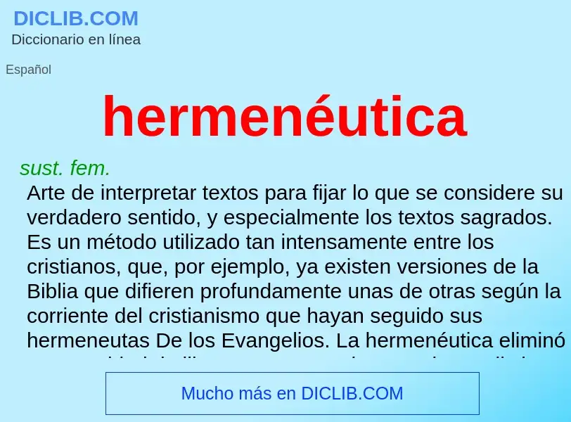 What is hermenéutica - definition