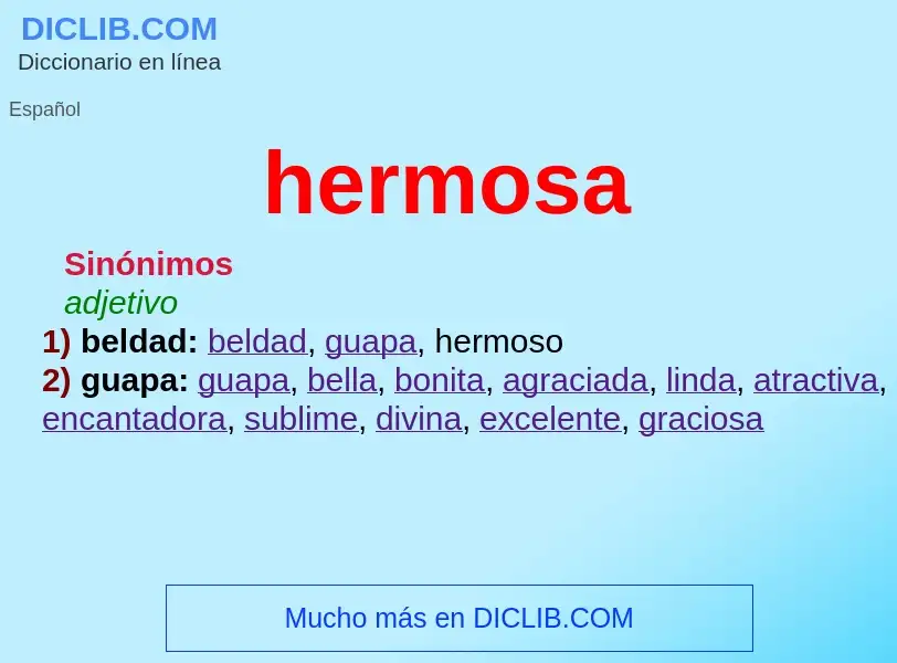 ¿Qué es hermosa? - significado y definición