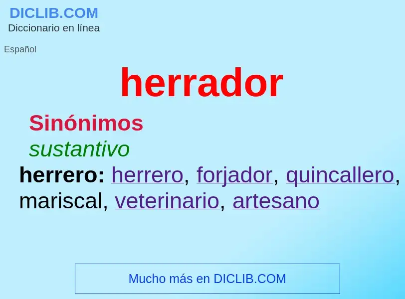 ¿Qué es herrador? - significado y definición