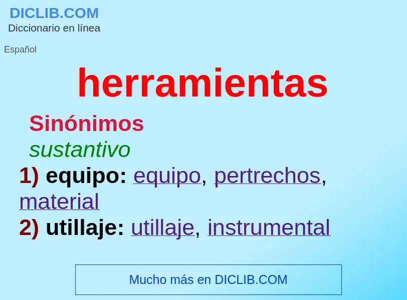 What is herramientas - definition