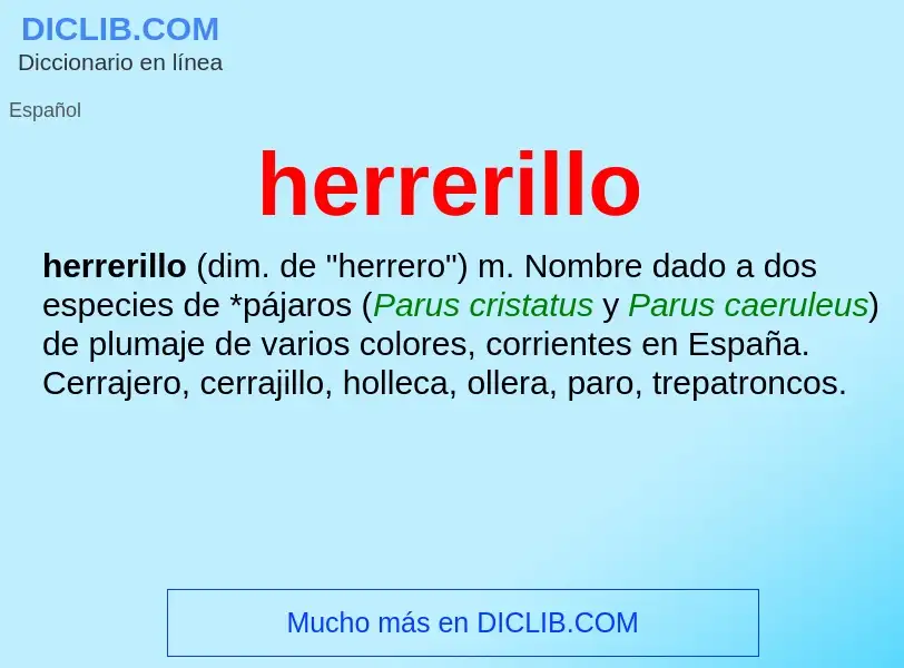 O que é herrerillo - definição, significado, conceito