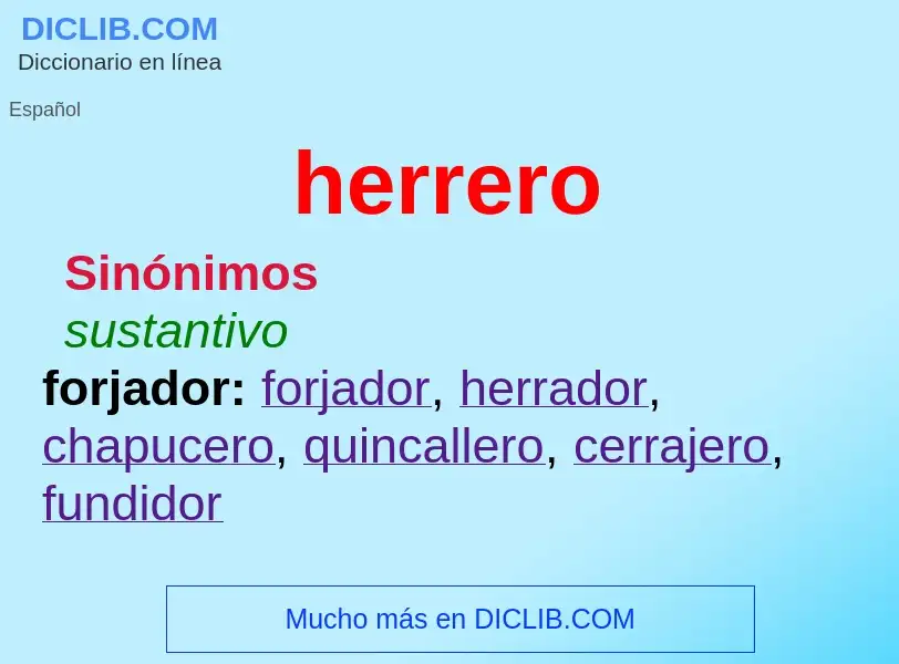 ¿Qué es herrero? - significado y definición