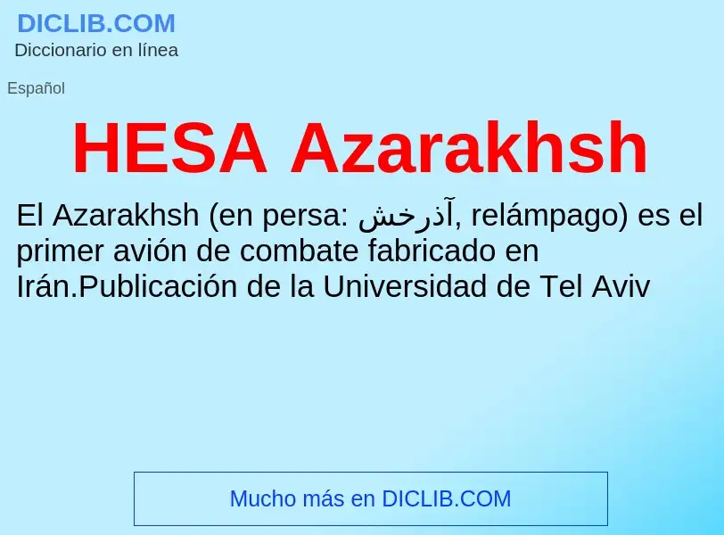 Qu'est-ce que HESA Azarakhsh - définition