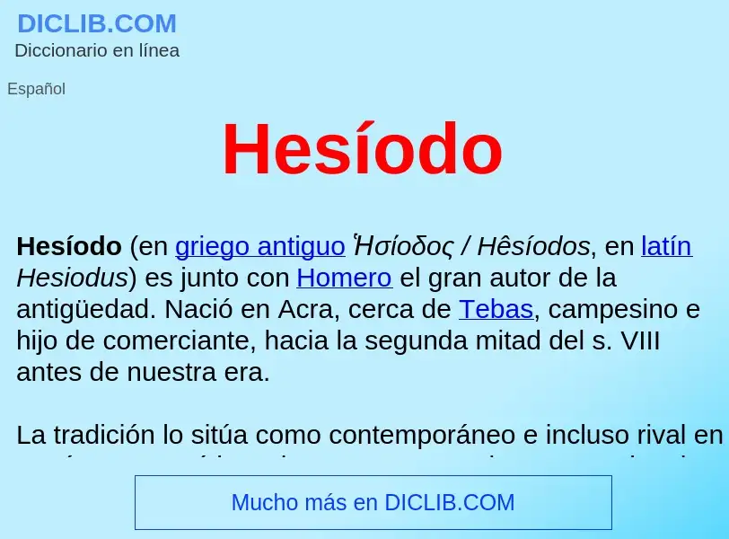 What is Hesíodo  - meaning and definition