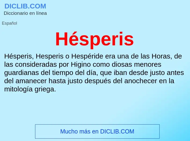 ¿Qué es Hésperis? - significado y definición