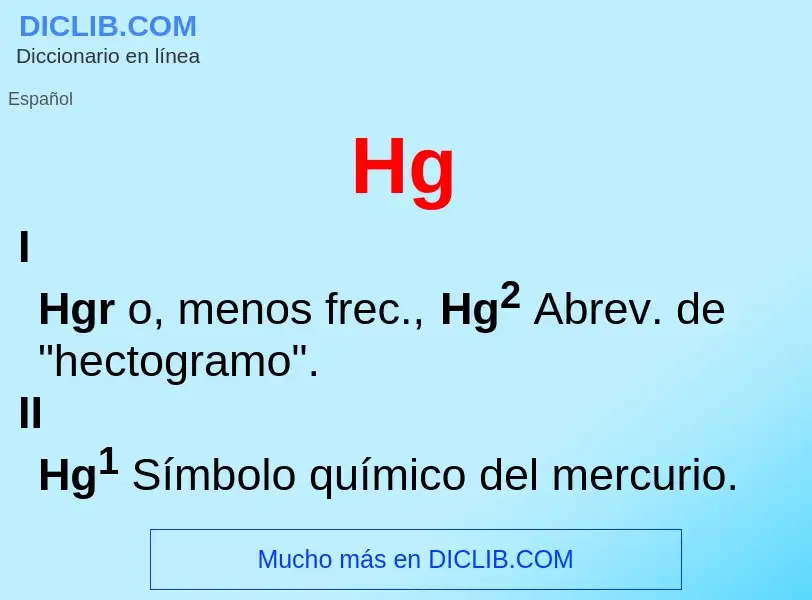 ¿Qué es Hg? - significado y definición