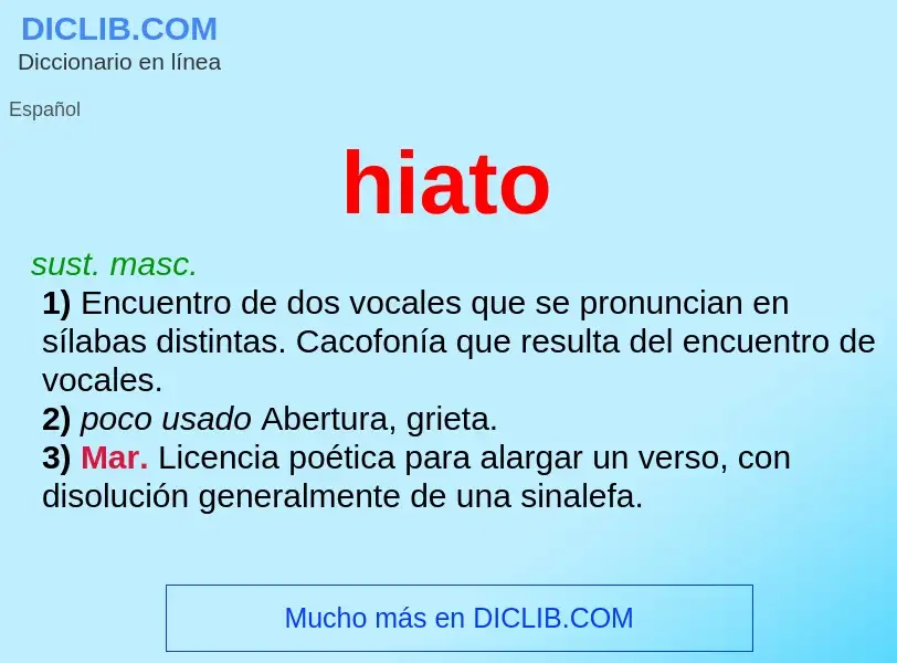 What is hiato - meaning and definition