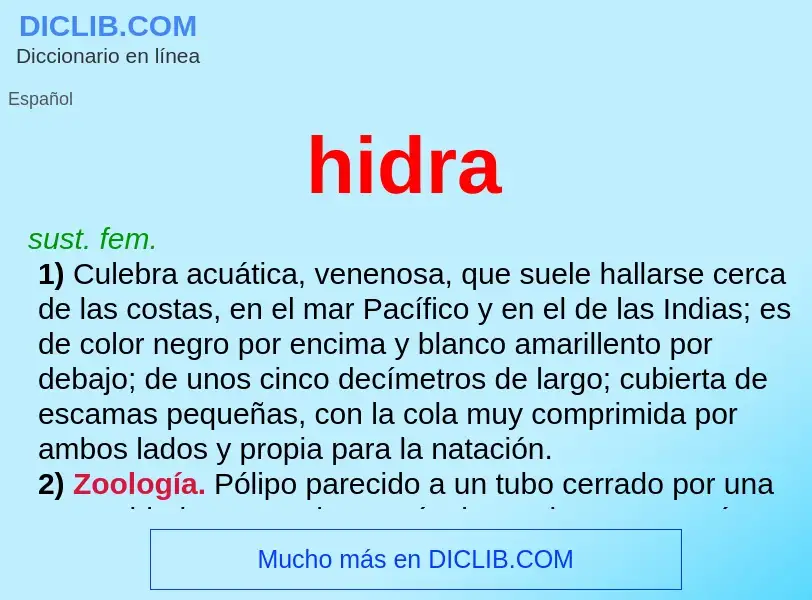 ¿Qué es hidra? - significado y definición