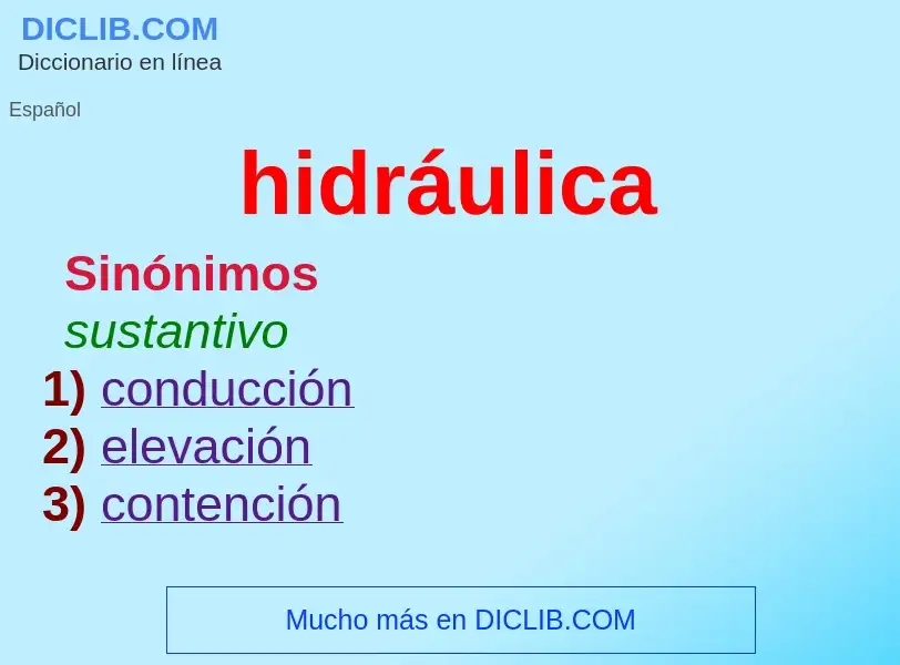 Was ist hidráulica - Definition