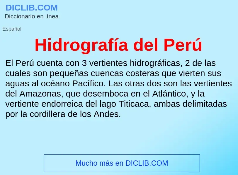 What is Hidrografía del Perú - definition