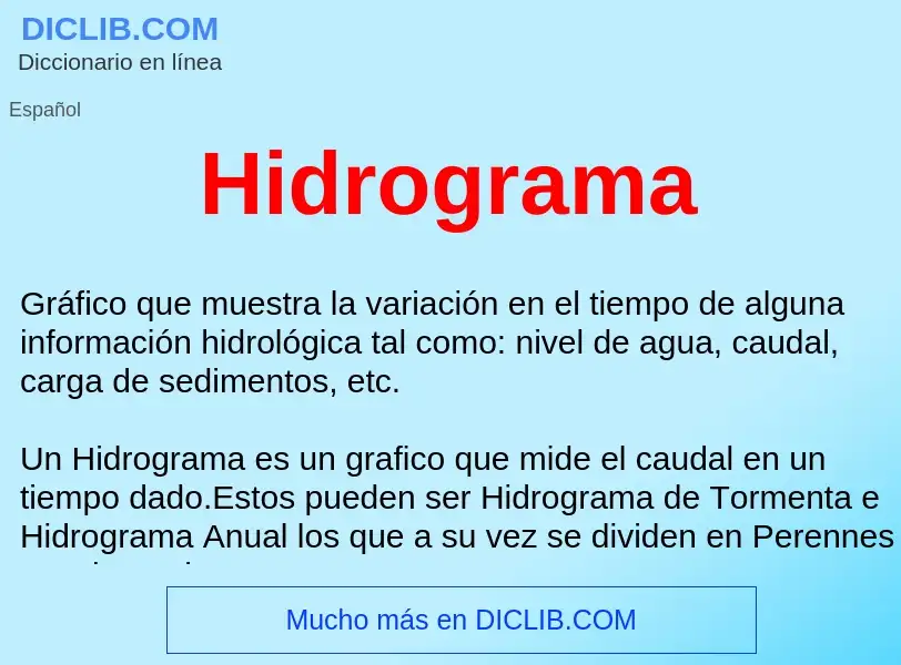 ¿Qué es Hidrograma ? - significado y definición