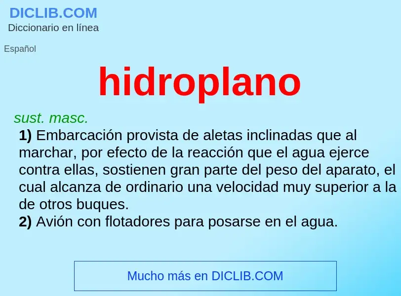 What is hidroplano - definition