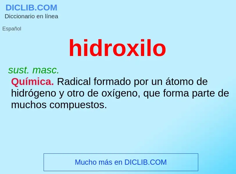 ¿Qué es hidroxilo? - significado y definición