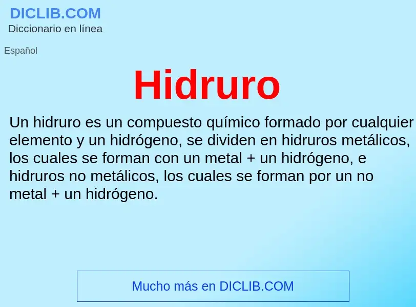 ¿Qué es Hidruro? - significado y definición