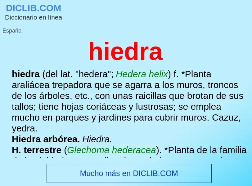 ¿Qué es hiedra? - significado y definición