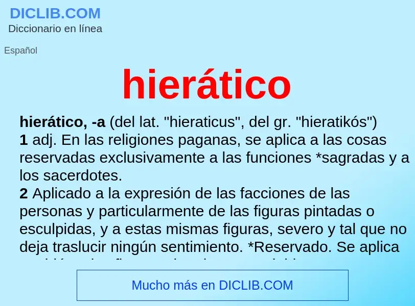 Was ist hierático - Definition