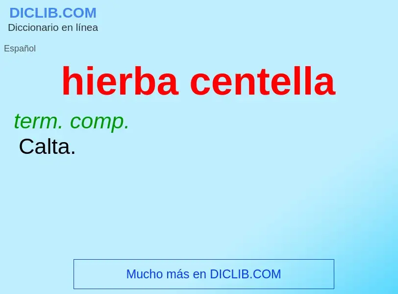 What is hierba centella - definition