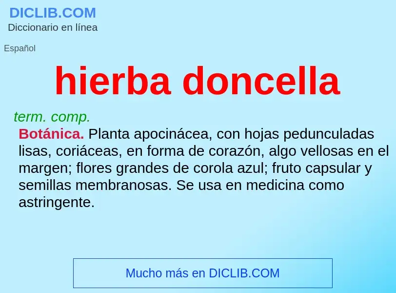 Wat is hierba doncella - definition