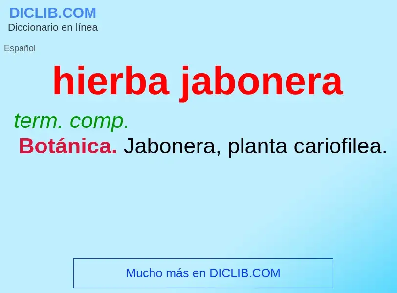 O que é hierba jabonera - definição, significado, conceito