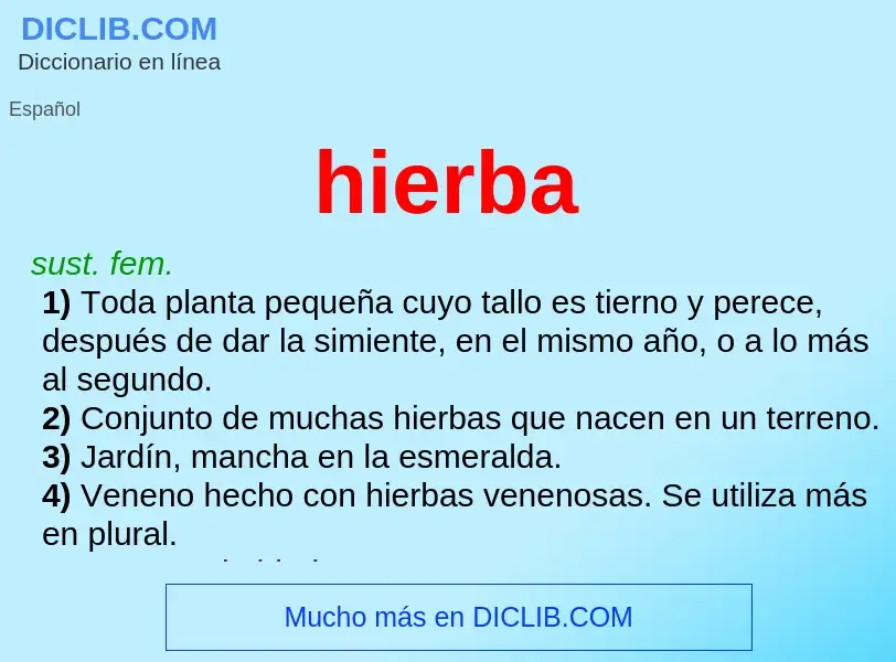 What is hierba - meaning and definition