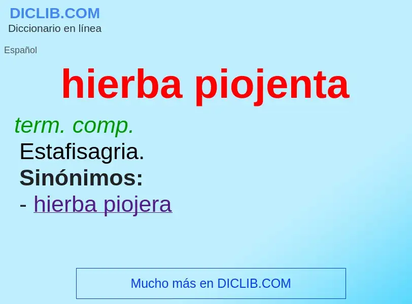 Che cos'è hierba piojenta - definizione