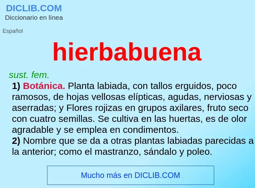 What is hierbabuena - meaning and definition