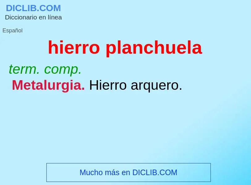 What is hierro planchuela - definition