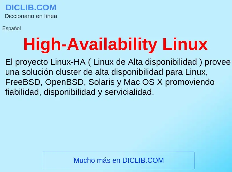 ¿Qué es High-Availability Linux? - significado y definición