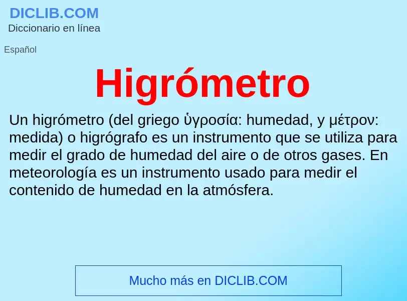 ¿Qué es Higrómetro? - significado y definición