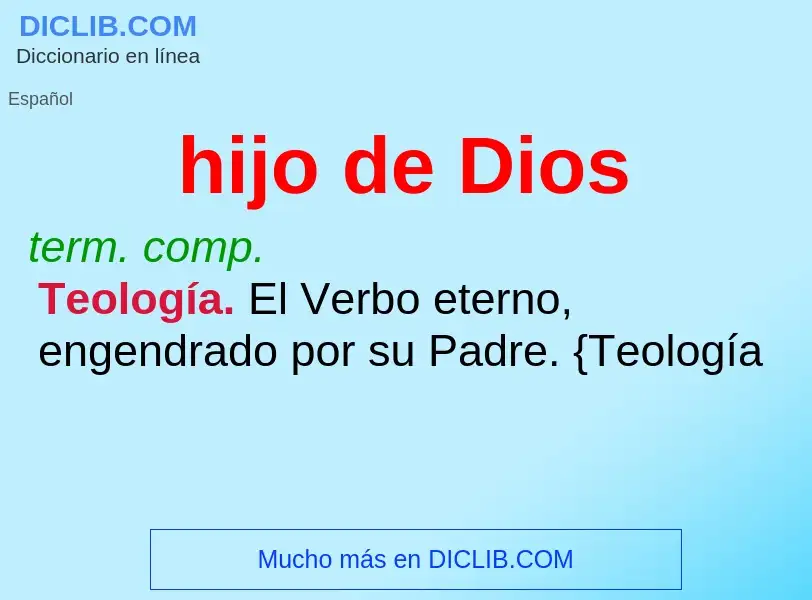 What is hijo de Dios - meaning and definition