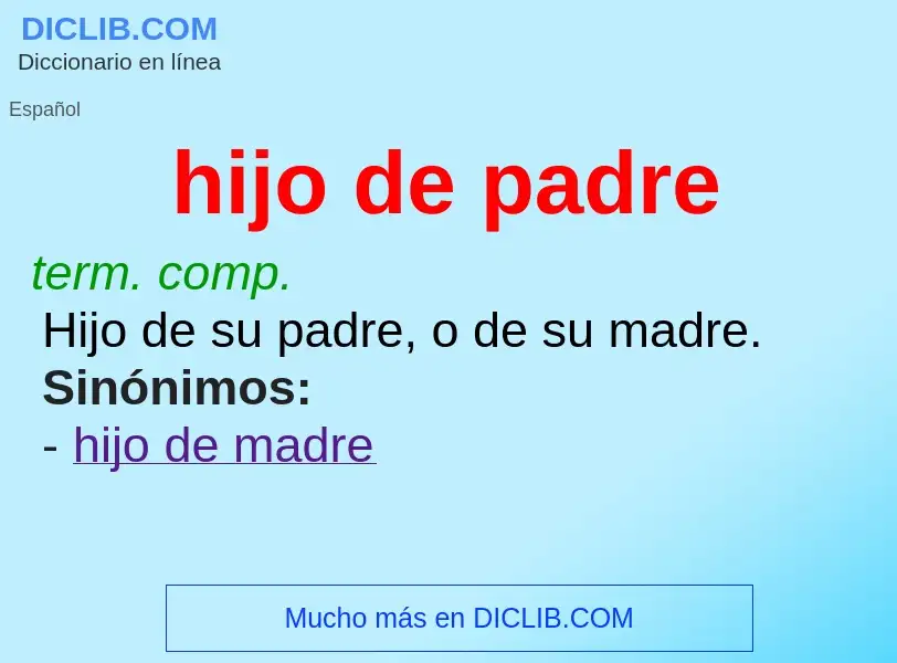 Wat is hijo de padre - definition