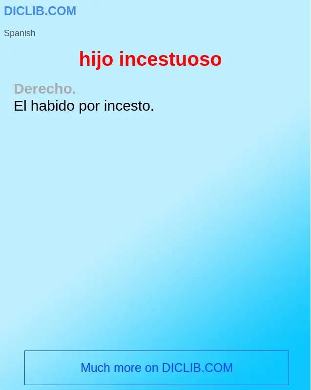 What is hijo incestuoso - definition