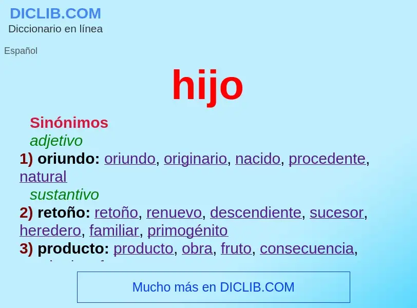 O que é hijo - definição, significado, conceito