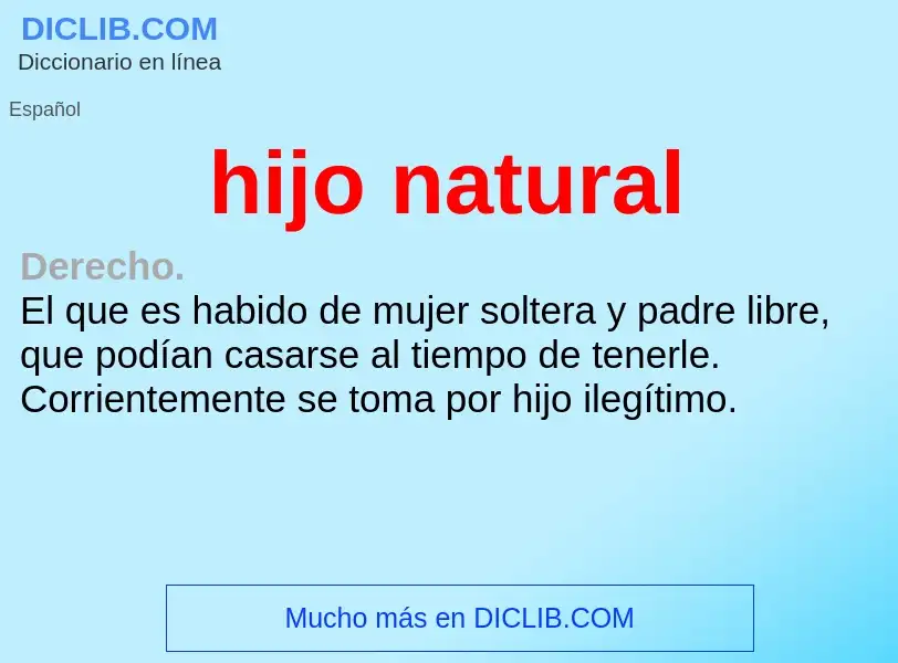 Che cos'è hijo natural - definizione