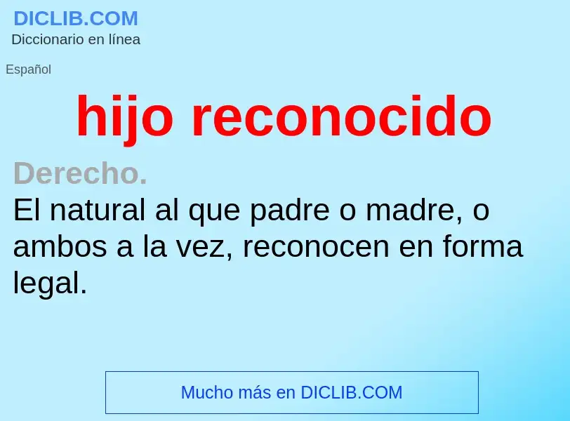 Was ist hijo reconocido - Definition