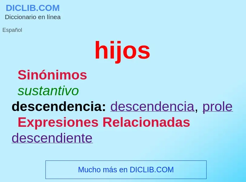 What is hijos - meaning and definition