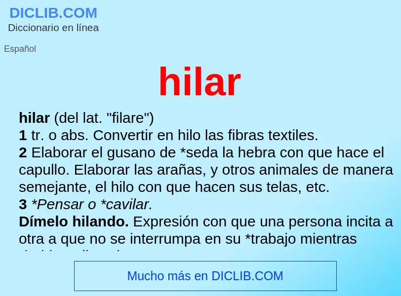 What is hilar - definition