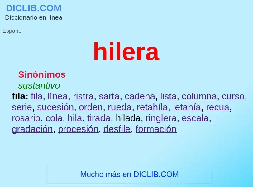 What is hilera - definition