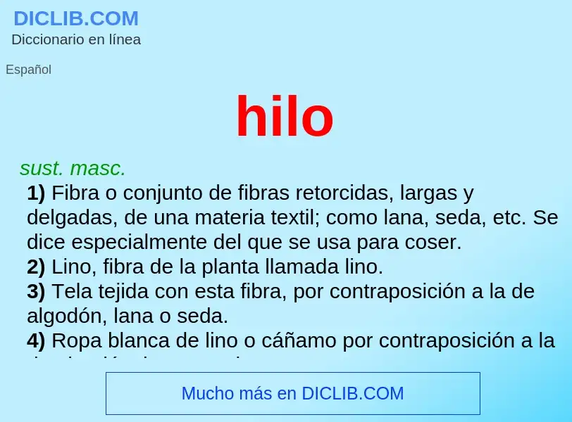 ¿Qué es hilo? - significado y definición