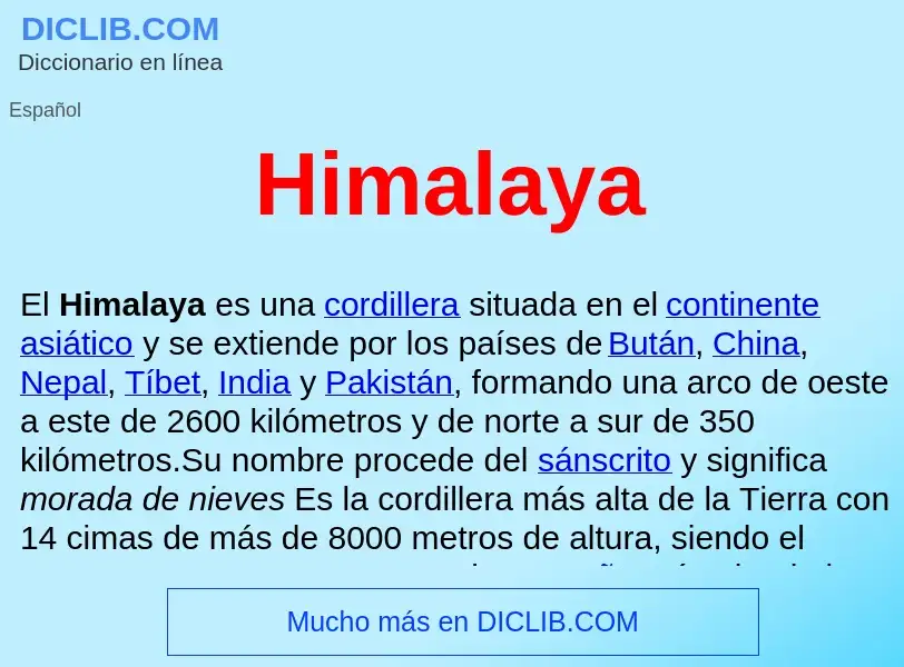 ¿Qué es Himalaya ? - significado y definición