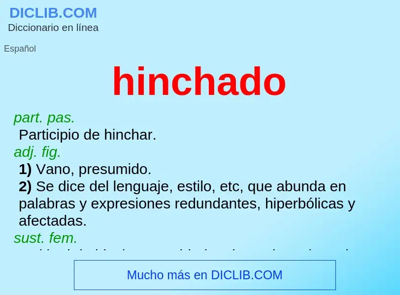 Wat is hinchado - definition