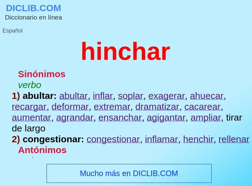 ¿Qué es hinchar? - significado y definición