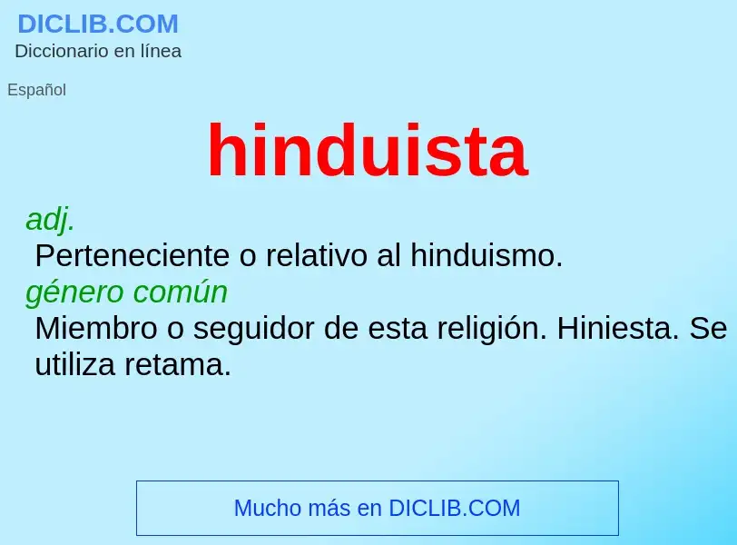 ¿Qué es hinduista? - significado y definición