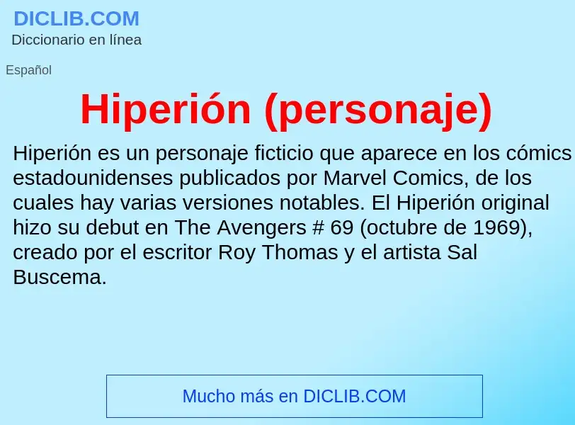 ¿Qué es Hiperión (personaje)? - significado y definición