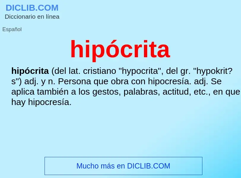 What is hipócrita - definition